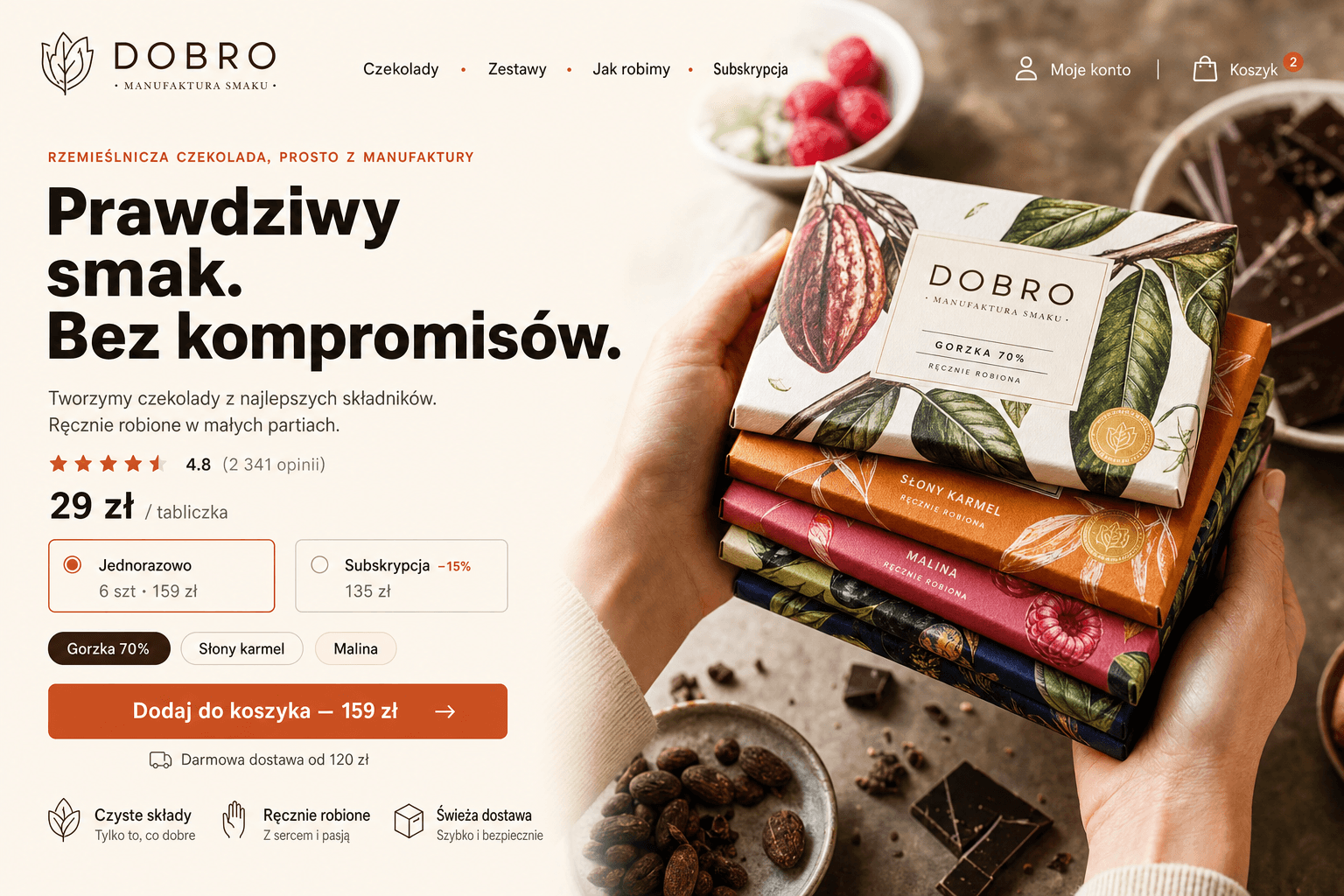 Sklep z rzemieślniczą czekoladą