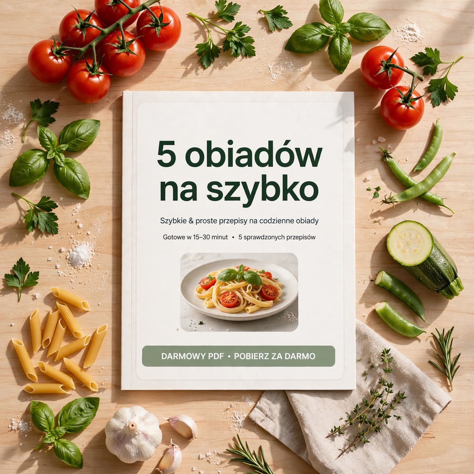 5 obiadów na 20 minut — darmowy przewodnik PDF dla zapracowanych mam